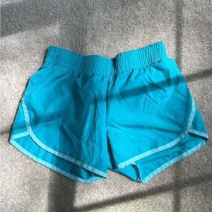 Blue running shorts